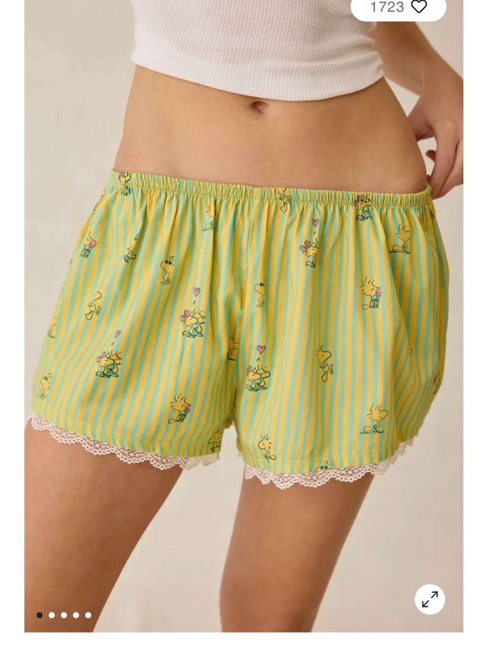 Urban Outfitters Peanuts Lace Trim Boxer Shorties Woodstock XL